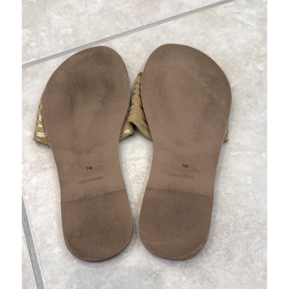 Beach by Matisse Cabana Slides Beige Gold Zebra Suede‎ Sandals Sz 7 Beach Cruise - Picture 6 of 8